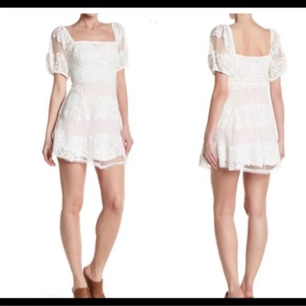 Free People Be your baby white lace mini dress - Picture 3 of 10